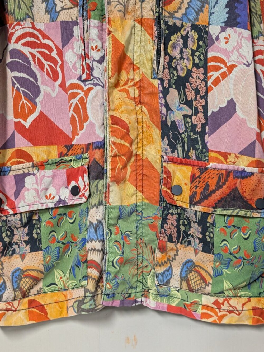 Desigual Patchwork Jacket Size Medium Boho Floral Unique Shacket Artsy - Picture 4 of 11